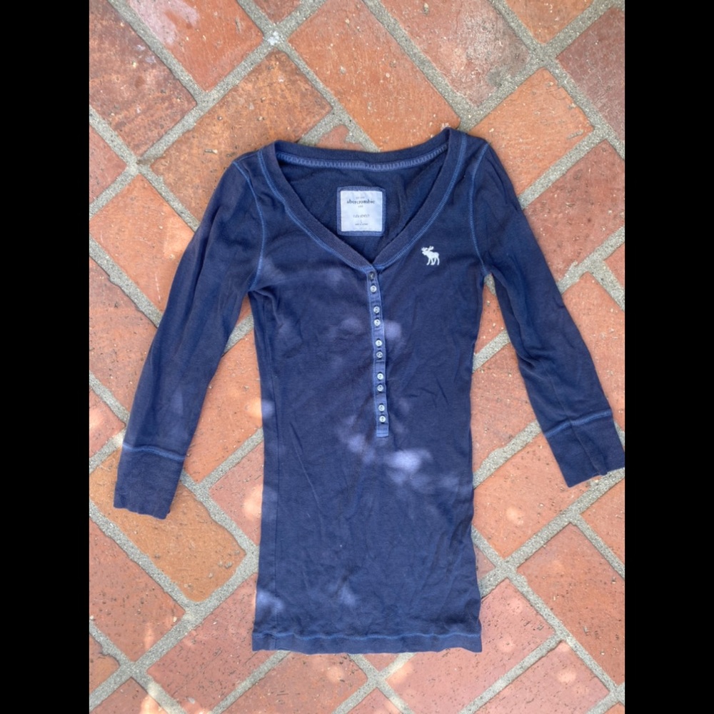 A&F Navy Henley